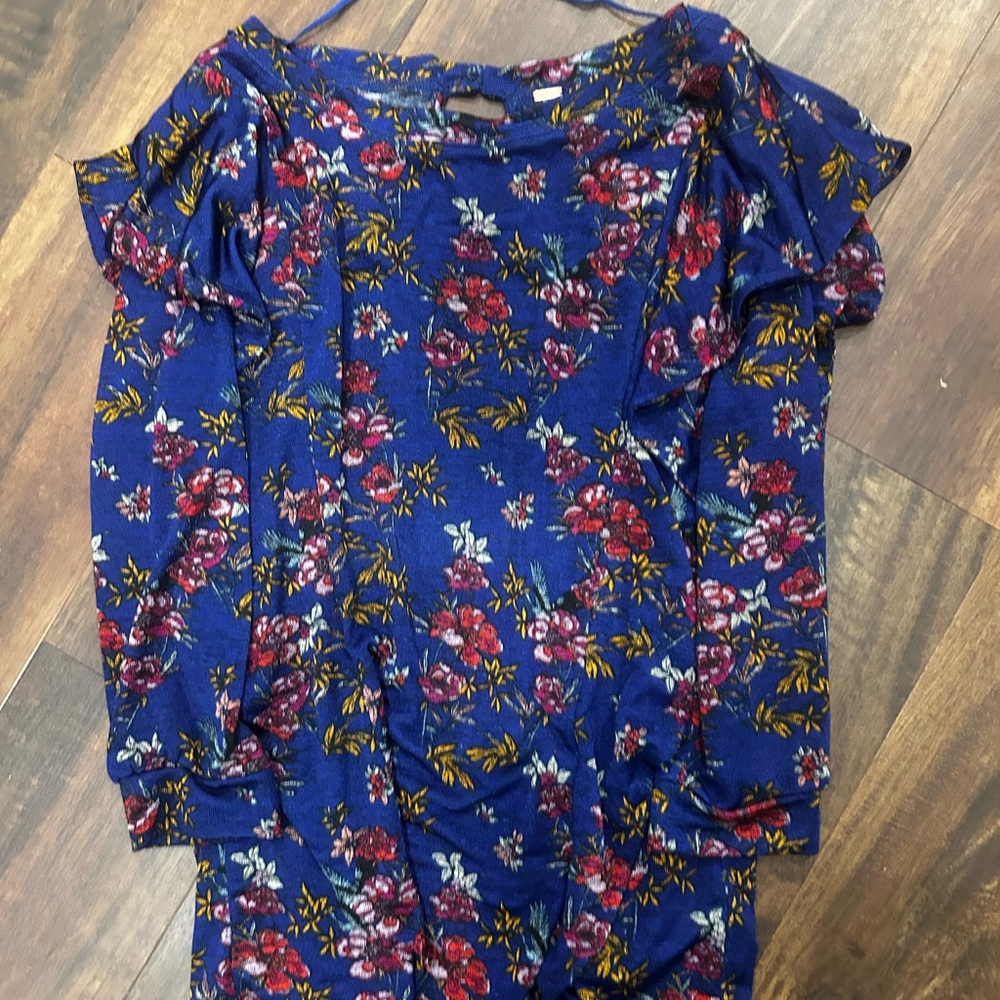 French Connection Blue Floral Blouse